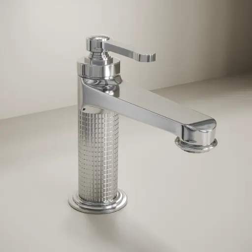 Mitigeur lavabo cannelé, Chrome, César 1