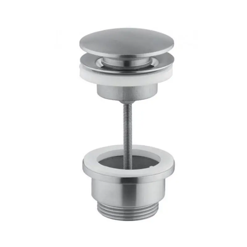 Bonde lavabo clic-clac ou fixe universelle en inox finition inox brossé