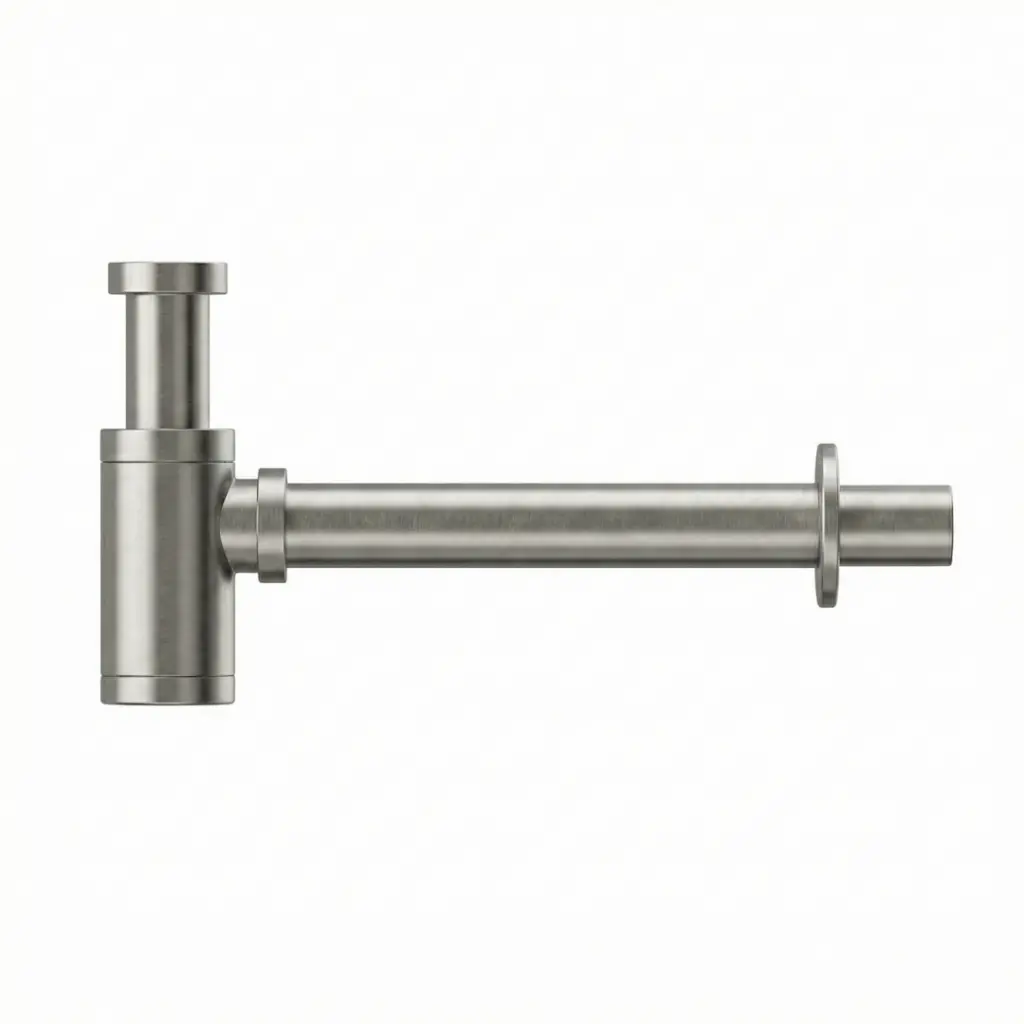 Siphon en inox, finition inox brossé   