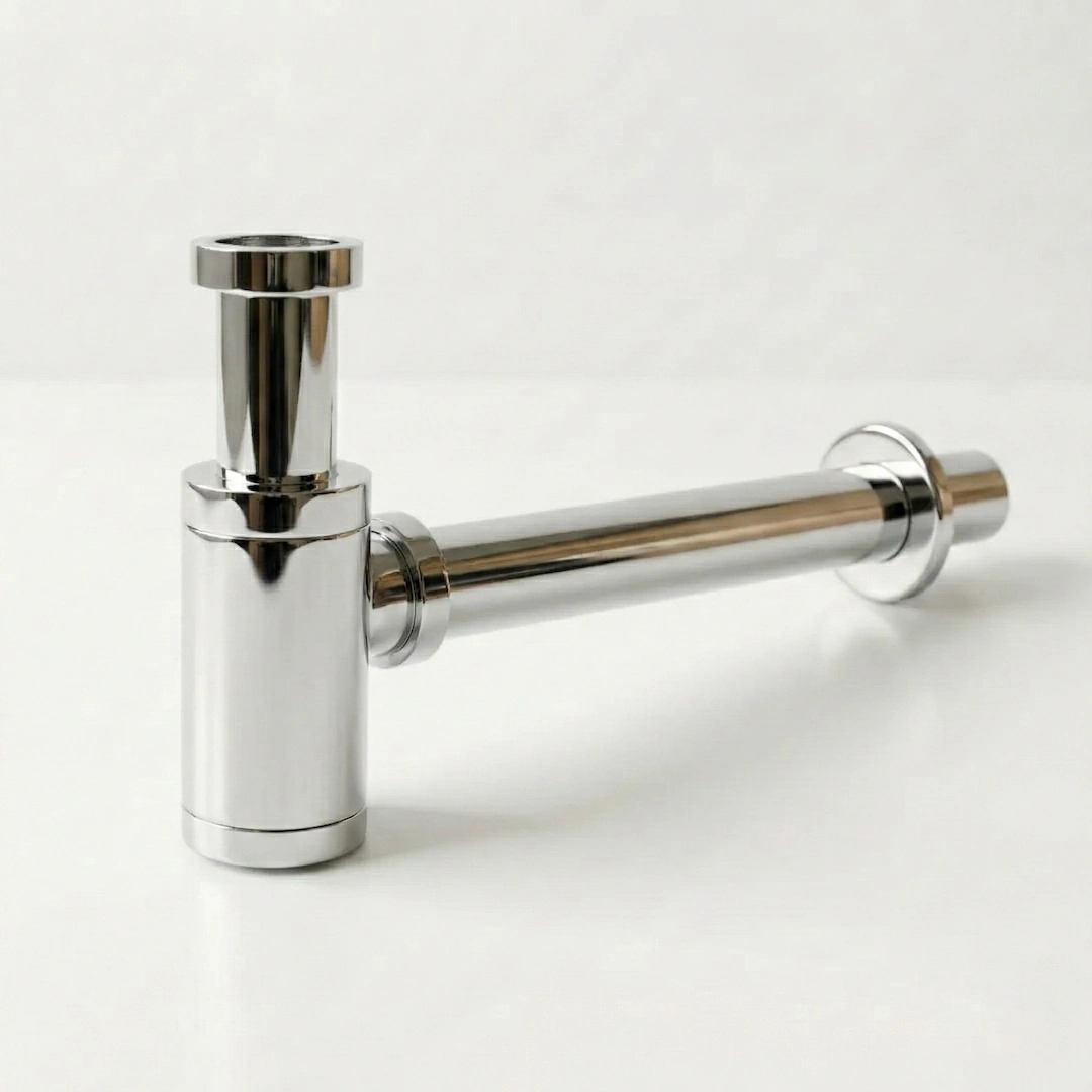 Siphon en inox, finition chrome 
