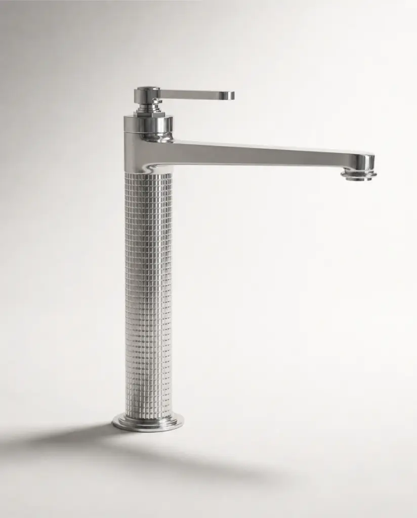 Mitigeur lavabo surélevé cannelé, Chrome, César 1 