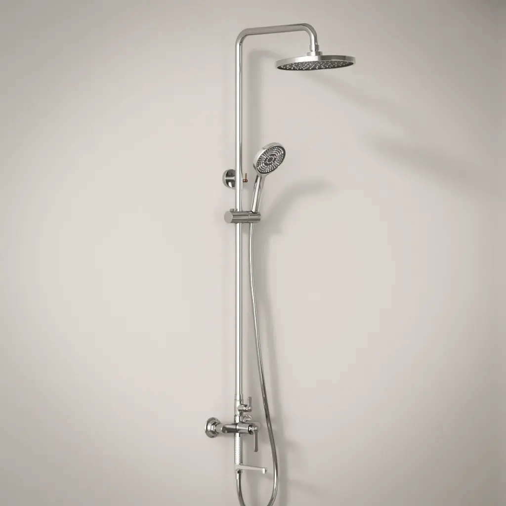 Colonne de douche et bain douche cannelée, Chrome, César 1