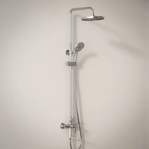 Colonne de douche et bain douche cannelée, Chrome, César 1