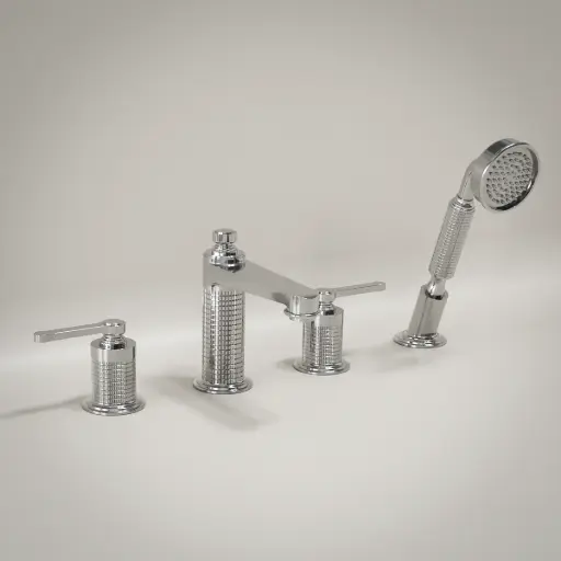 Robinet mélangeur bain douche de plage cannelé, chrome, César 1   