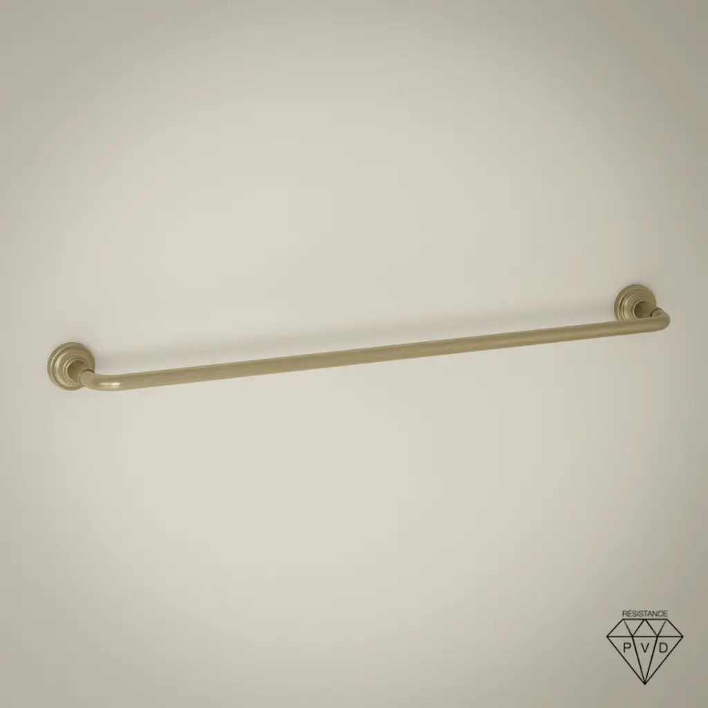 Barre porte serviette cannelée, doré brossé, César 1     