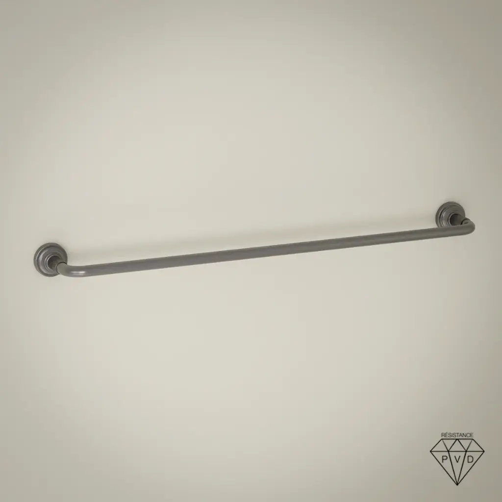 Barre porte serviette cannelée, gun métal, César 1     