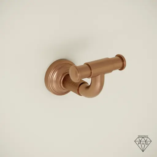 Patère cannelée, doré rose brossé, César 1       