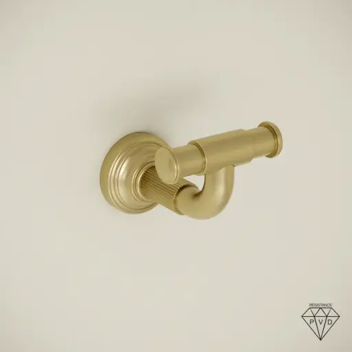 Patère cannelée, doré brossé, César 1        