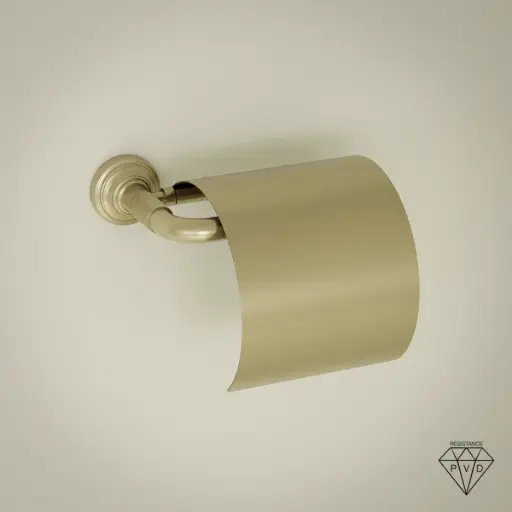 Porte papier couvercle cannelé, doré brossé, César 1