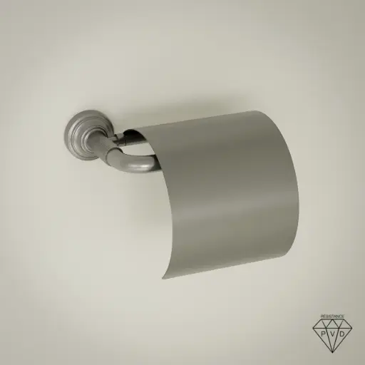 Porte papier couvercle cannelé, gun métal, César 1 