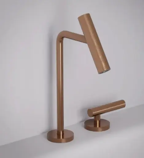 Mitigeur lavabo 2 trous, hauteur standard, Doré rose brossé, Honfleur 1