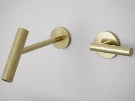 Mitigeur lavabo encastré, Doré brossé, Honfleur 1