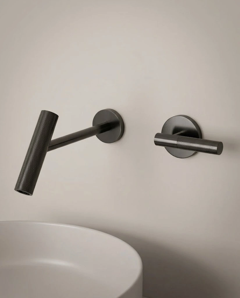 Mitigeur lavabo encastré, gun métal, Honfleur 1 