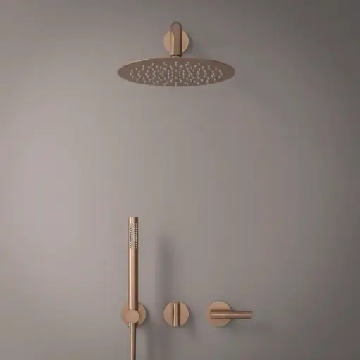 Set de douche encastré complet, Doré rose brossé, Honfleur 1