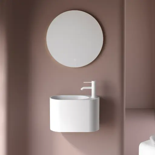 Lave-mains 43 x 22 cm, percement robinetterie, blanc mat, Ovalo