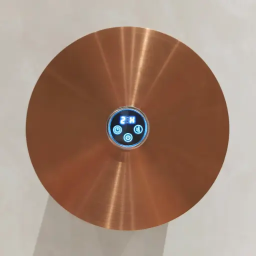 Sèche serviette électrique rond, diamètre 21cm, doré rose brossé, Disc   