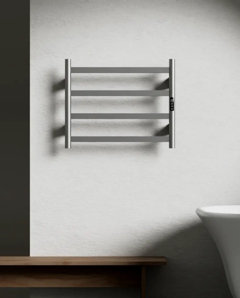 Sèche serviette 57.3x47.4x9.3cm, 90W, Gun métal brossé, Kalia 