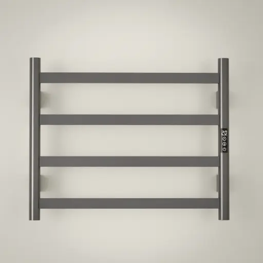 Sèche serviette 57.3x47.4x9.3cm, 90W, Gun métal brossé, Kalia 