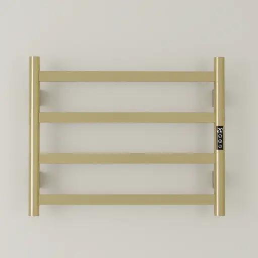 Sèche serviette 57.3x47.4x9.3cm, 90W, Doré brossé, Kalia 