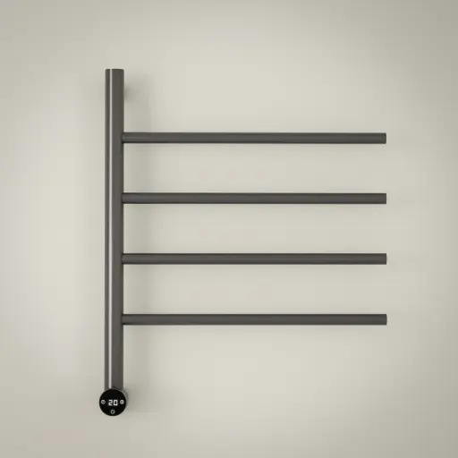 Sèche serviette 47.3x57x12cm, 75W, Gun métal brossé, Elios 