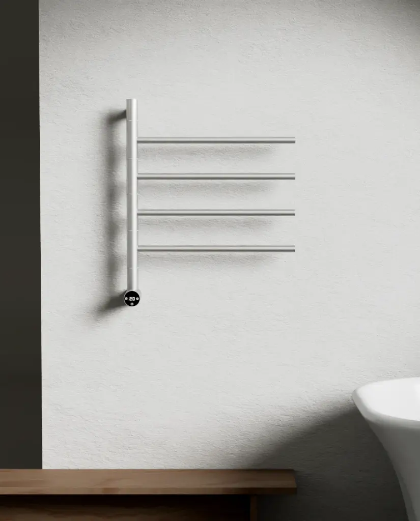 Sèche serviette 47.3x57x12cm, 75W, Inox brossé, Elios  