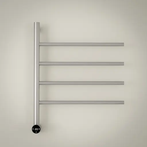 Sèche serviette 47.3x57x12cm, 75W, Inox brossé, Elios  