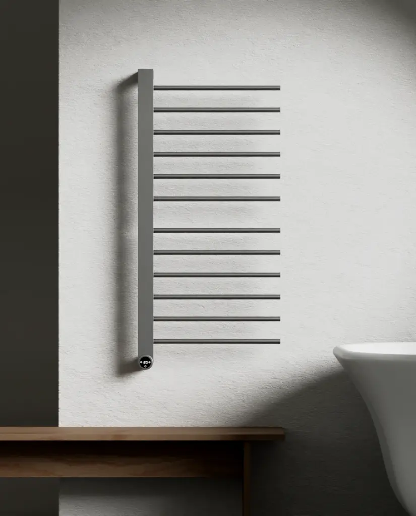 Sèche serviette 192W, Gun métal brossé, Calda  
