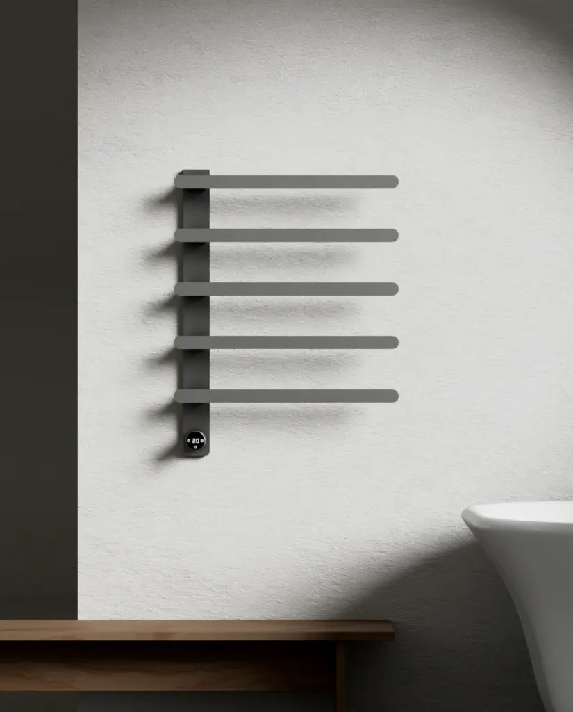 Sèche serviette 90W, Gun métal brossé, Solar   