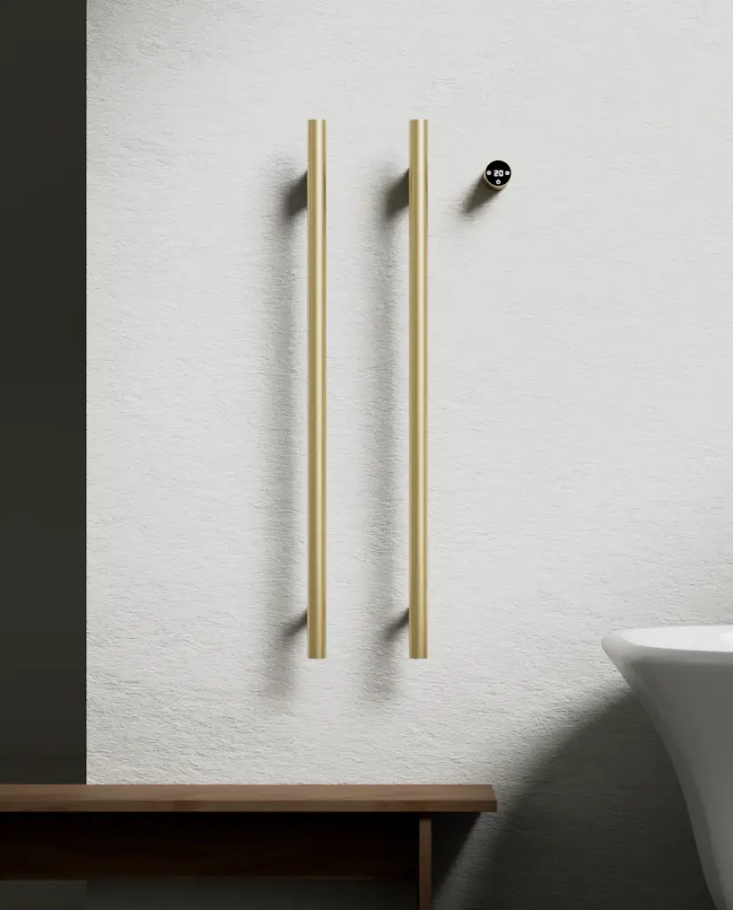 Sèche serviette 90x44x10, 45W, Doré brossé, Ondia 