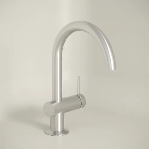 Mitigeur lavabo col de cygne, Silver white, Madeleine          