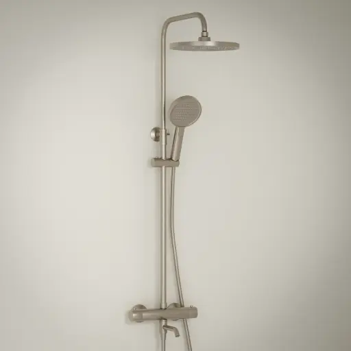 Colonne bain douche thermostatique, Champagne, Madeleine       