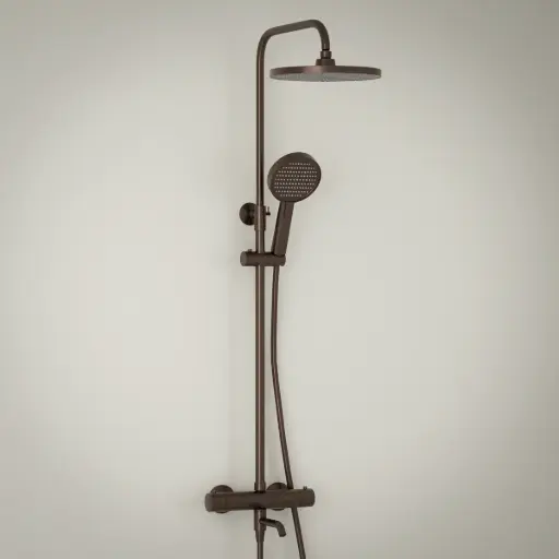 Colonne bain douche thermostatique, café, Madeleine        