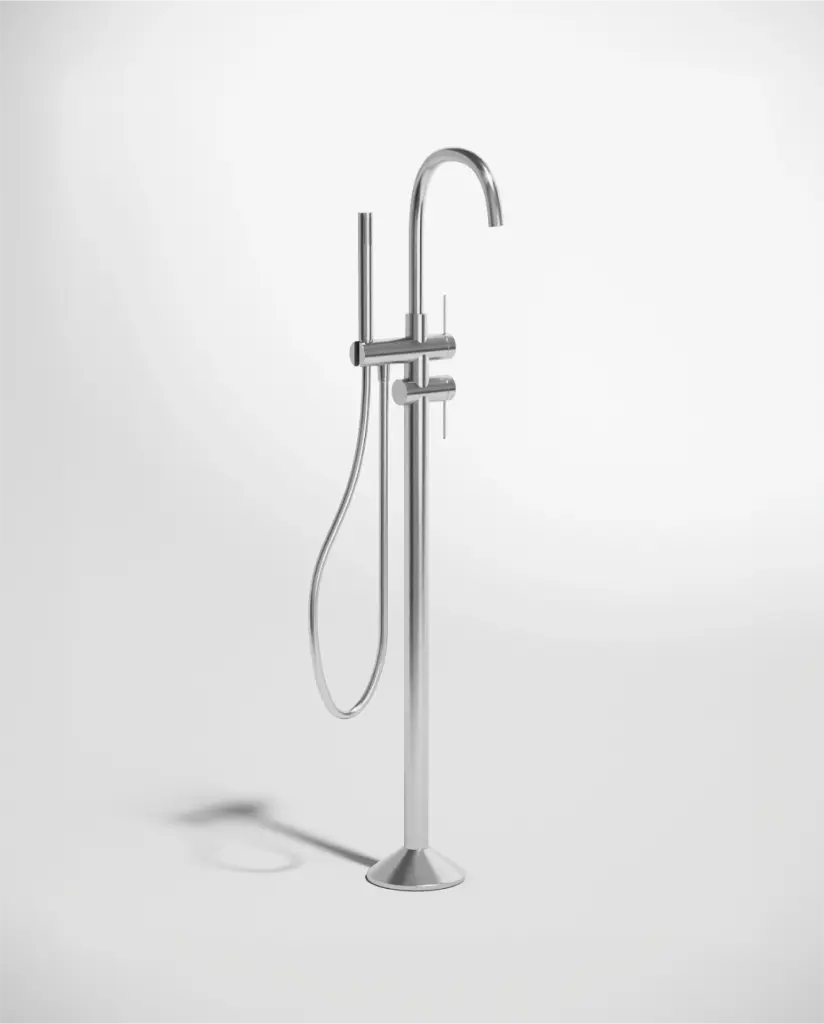Robinet mitigeur de baignoire sur pied, Silver white, Madeleine            