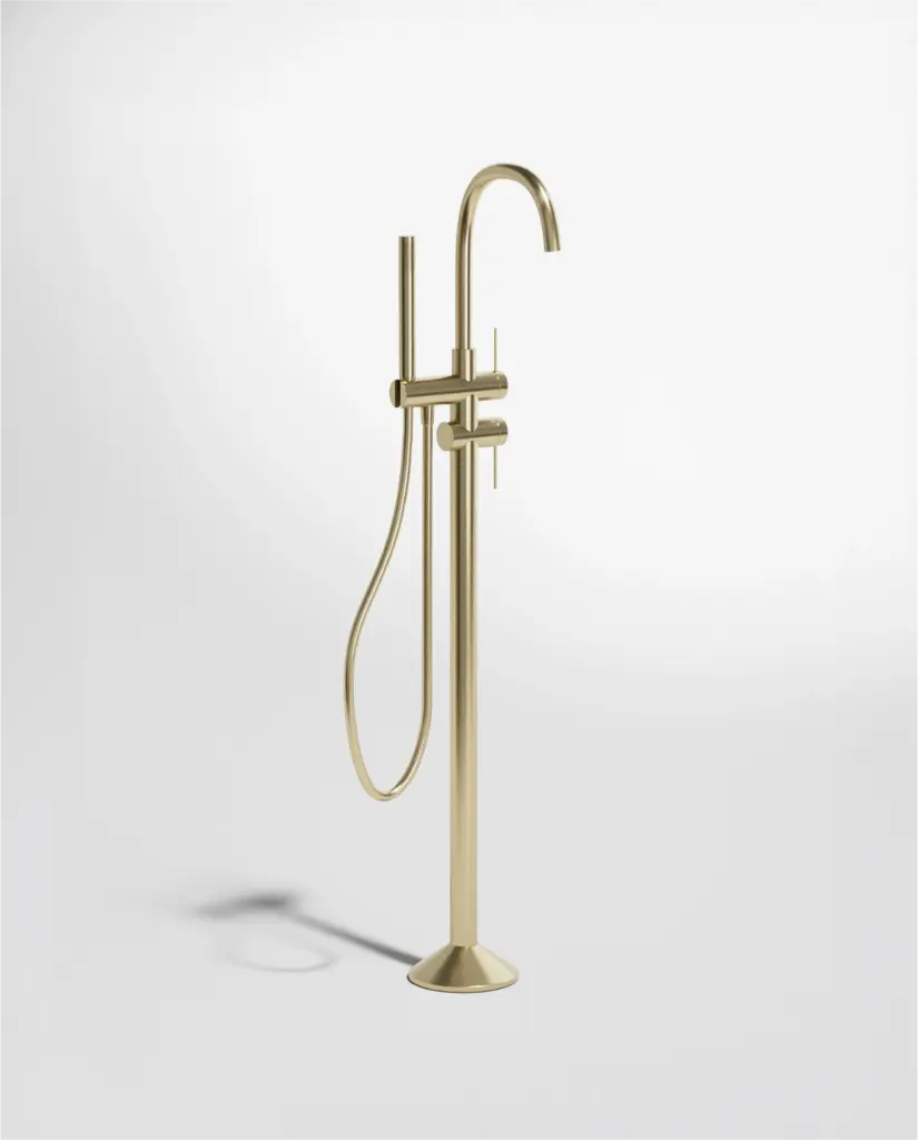 Robinet mitigeur de baignoire sur pied, Champagne, Madeleine            