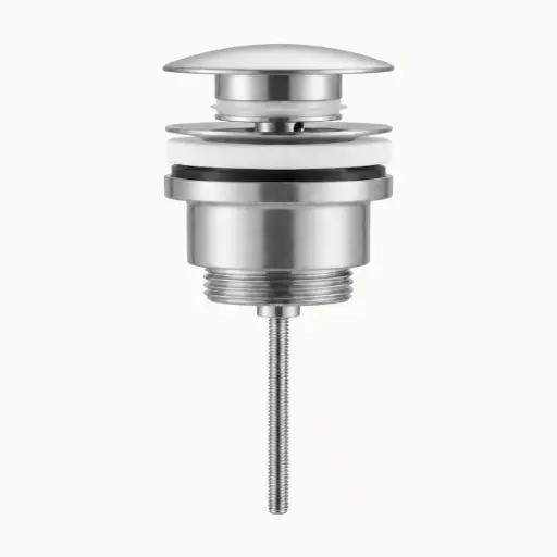 Bonde lavabo clic-clac ou fixe universelle en inox finition Silver white