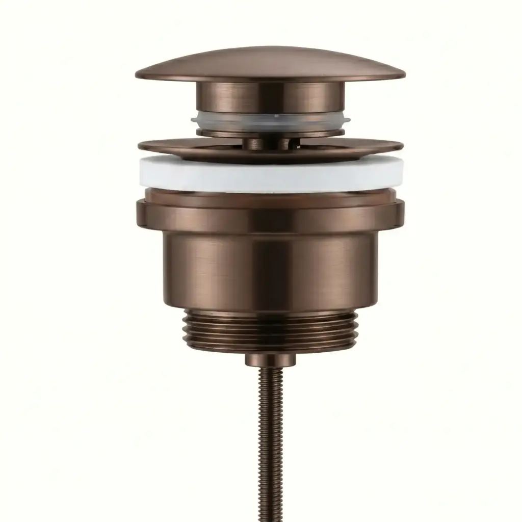 Bonde lavabo clic-clac ou fixe universelle en inox finition Café