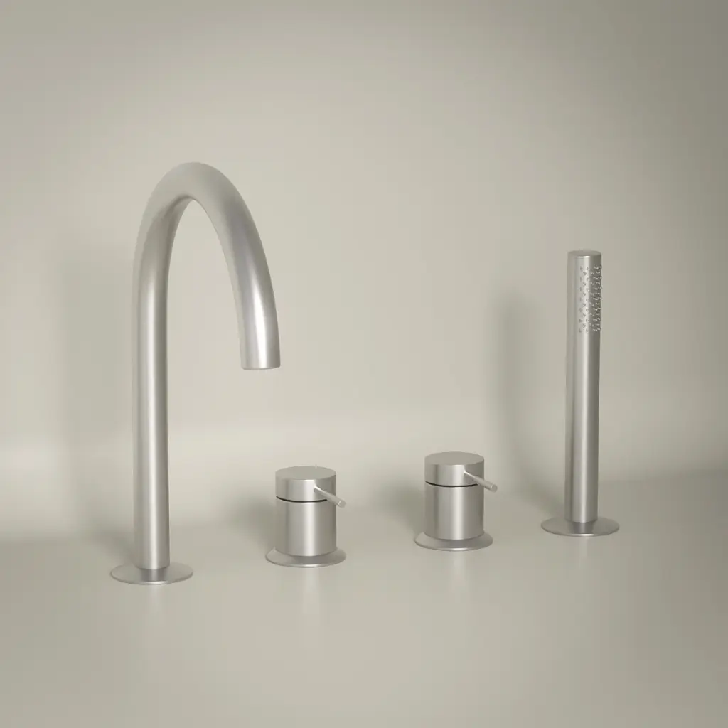 Robinet mitigeur bain-douche de plage, Silver white, Madeleine            