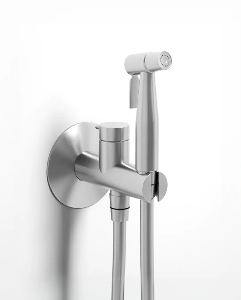 Set douchette hygiénique encastrée, Silver White, Madeleine
