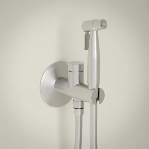 Set douchette hygiénique encastrée, Silver White, Madeleine