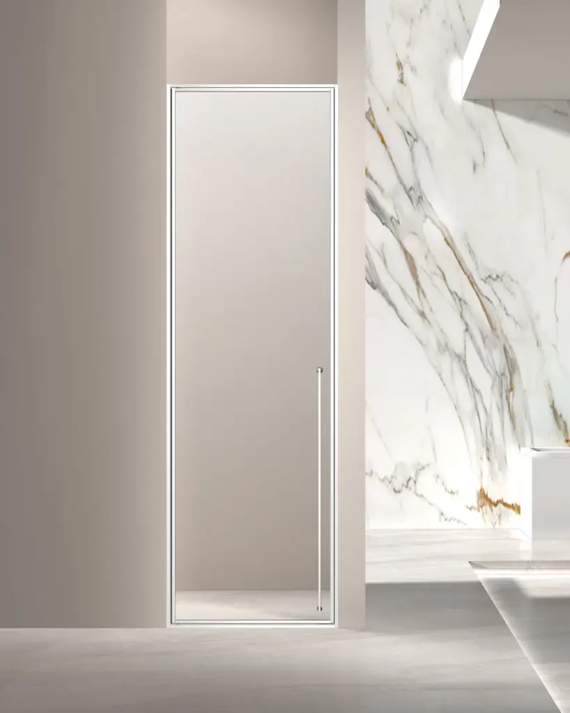 Porte de douche pivotante réversible de 58 à 92 cm, hauteur 220cm, Chrome, Venus
