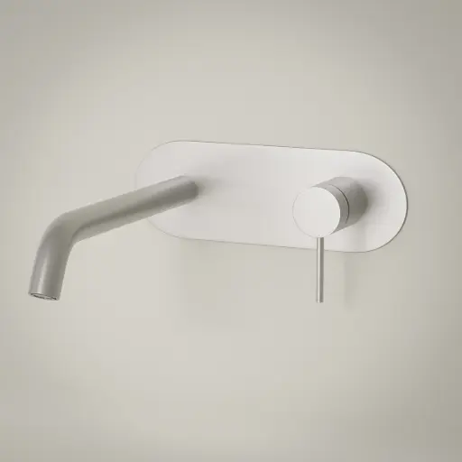 Mitigeur lavabo encastré avec plaque, Silver White, Madeleine