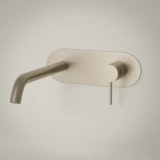 Mitigeur lavabo encastré avec plaque, Champagne, Madeleine