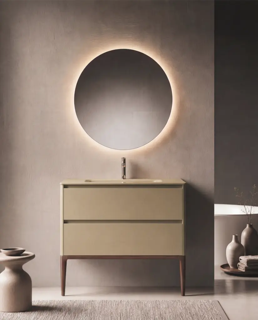 Meuble vasque avec ou sans pieds 100cm, Cappuccino mat, Vendome
