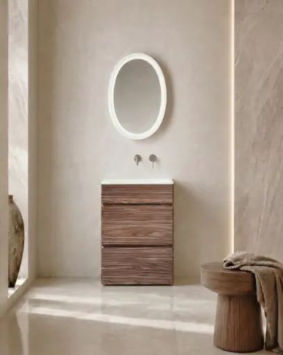 Meuble vasque modulaire bois chêne, Léman 