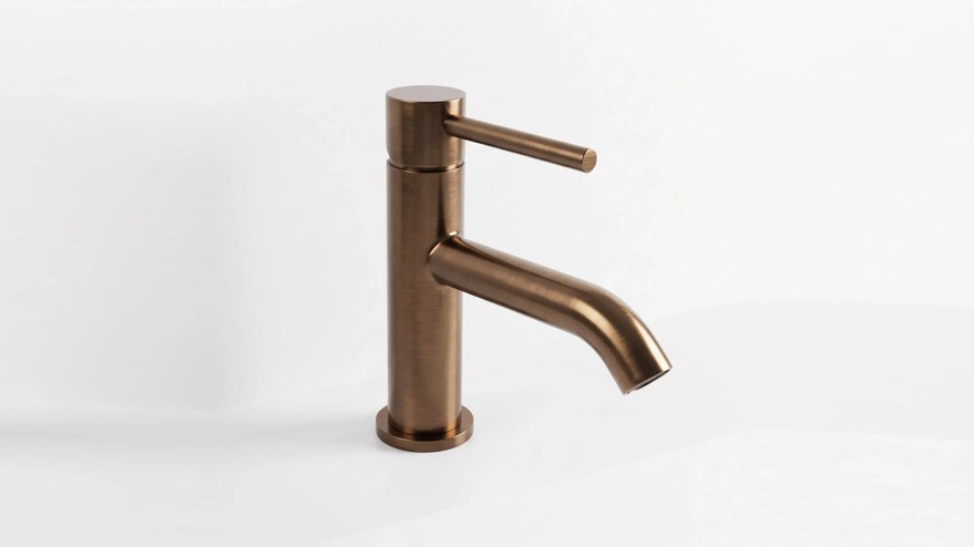 Robinet mitigeur lave-mains 30mm, Doré rose foncé, Châtelet 